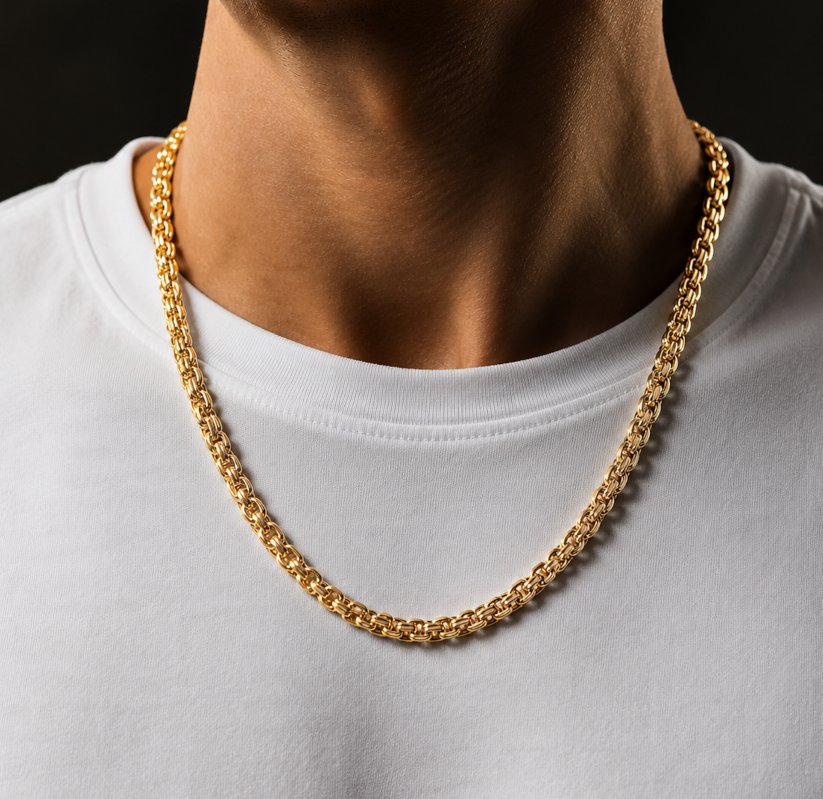 Złoty Łańcuch Męski 18K – Stal 316