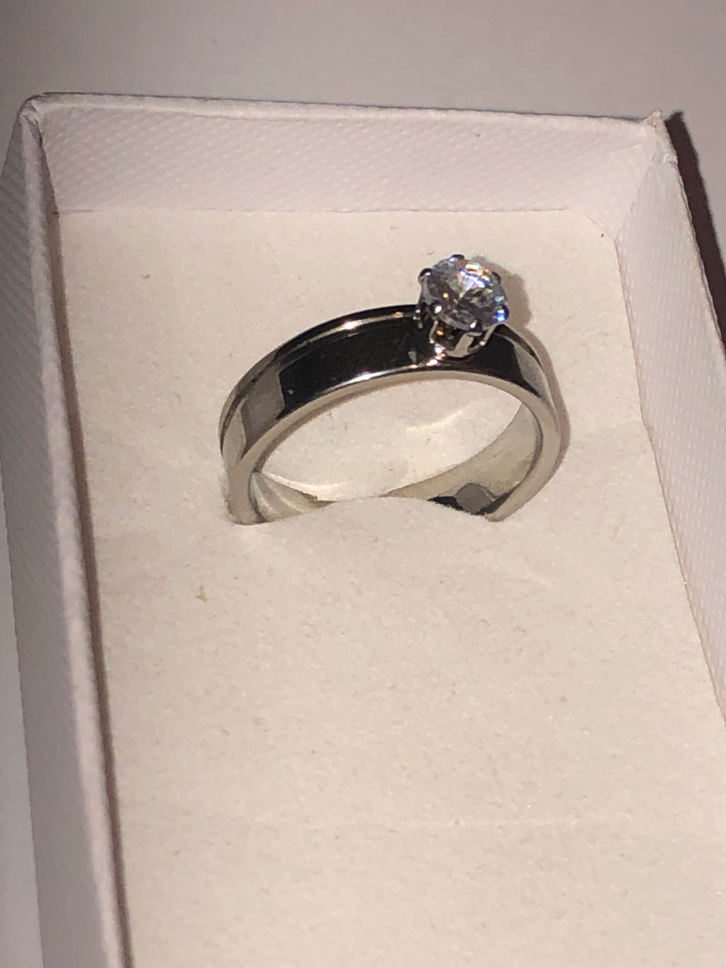 Srebrny Pierścionek z Obręczami i Diamentem Stal 316