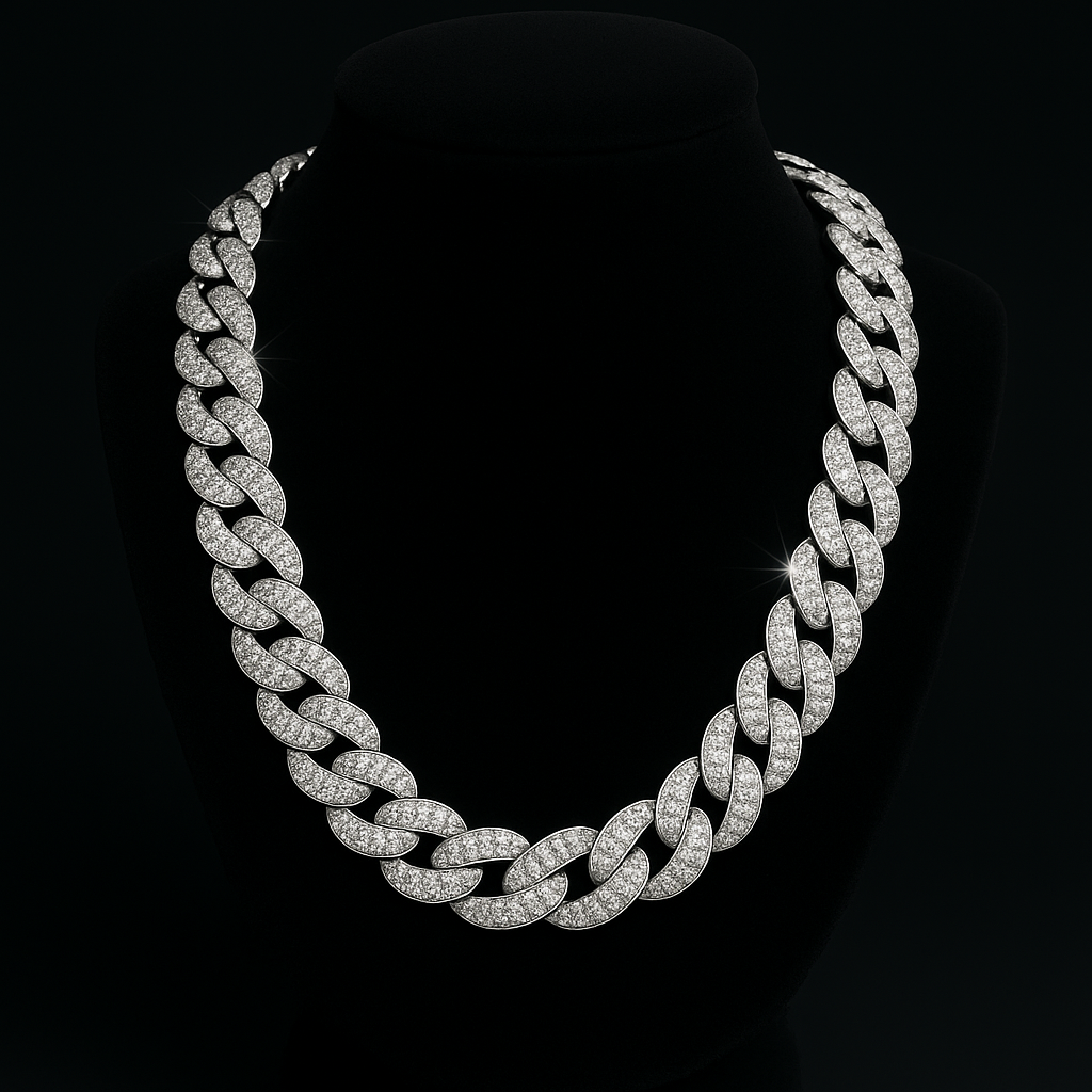 Cuban łańcuch diament x silver