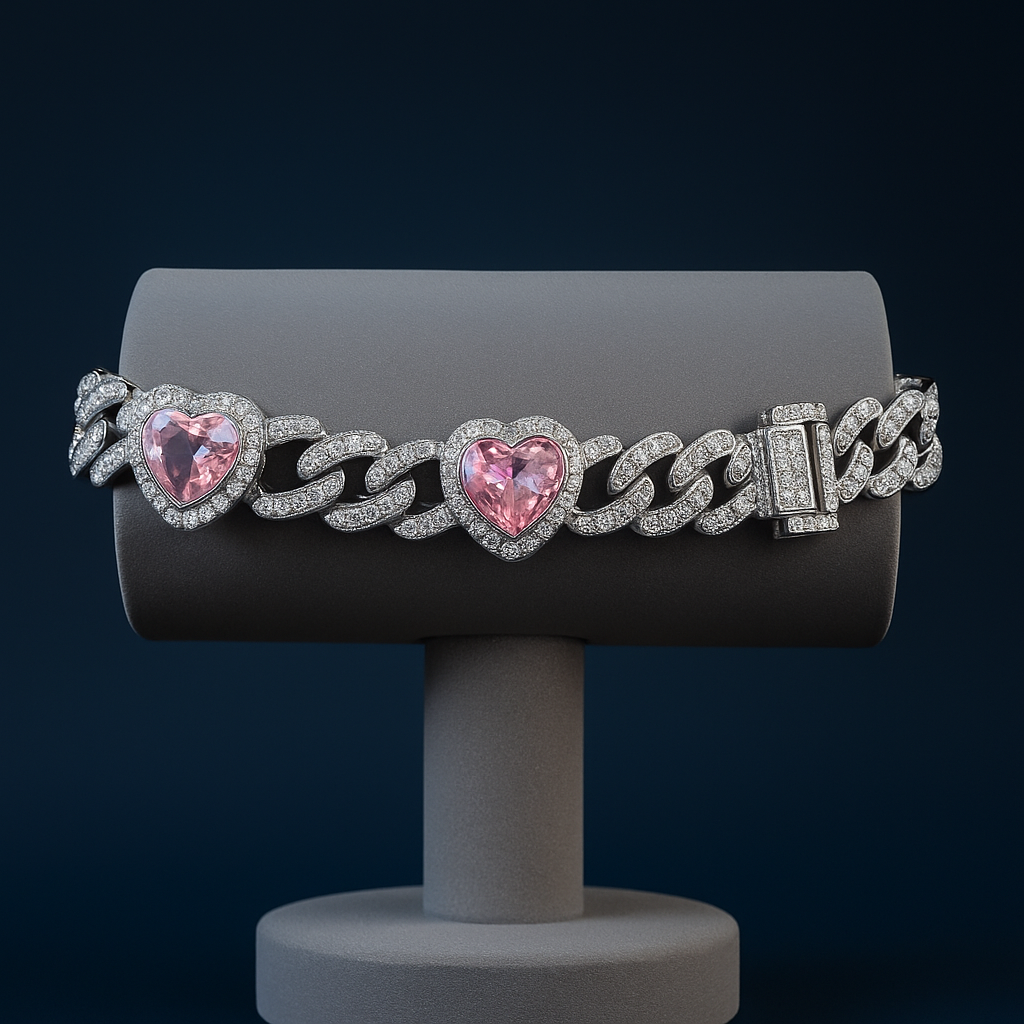 Bransoleta kubańska z sercami 20,3 cm