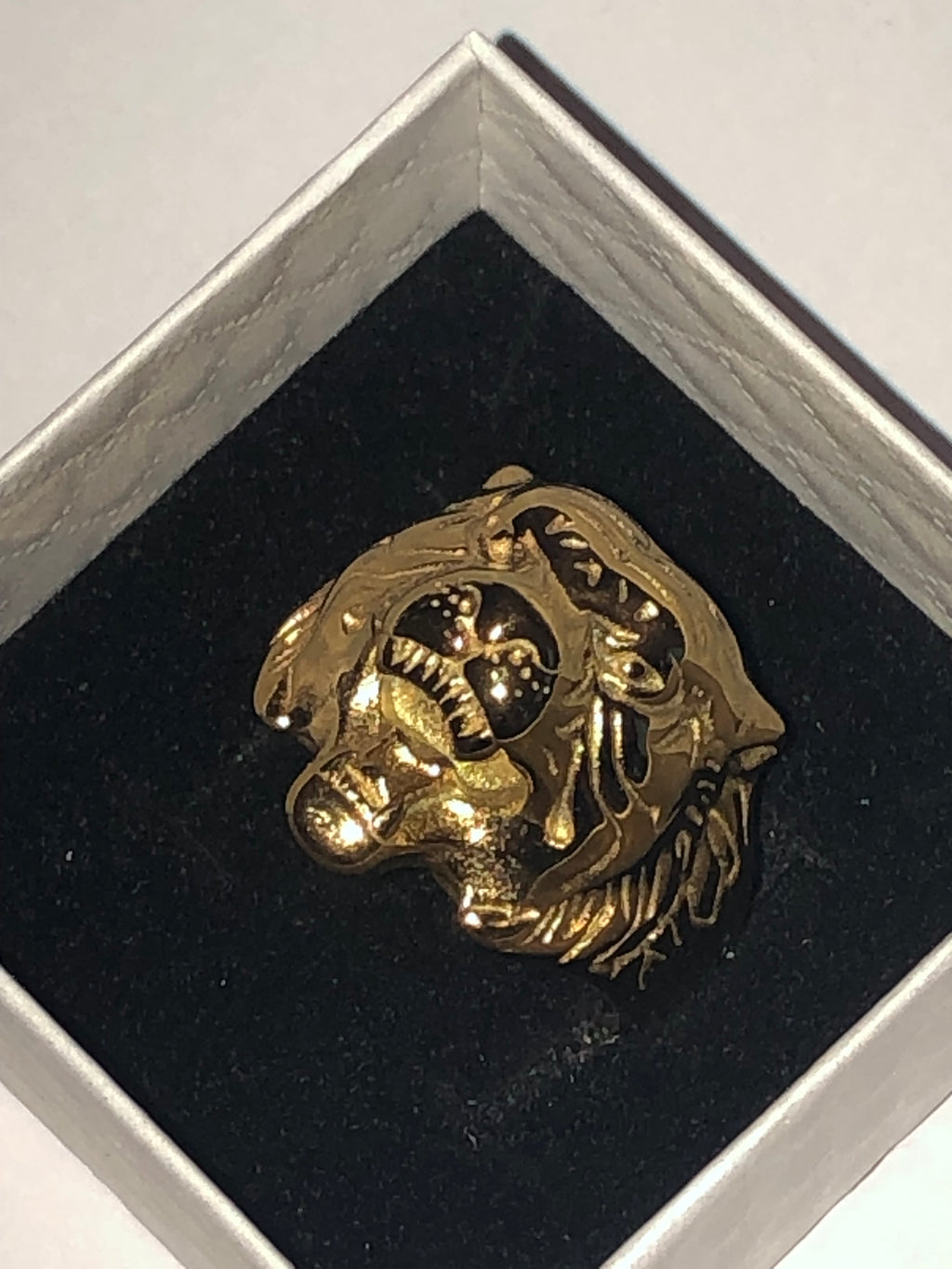 Złoty Sygnet Tygrys 18K – Stal 316