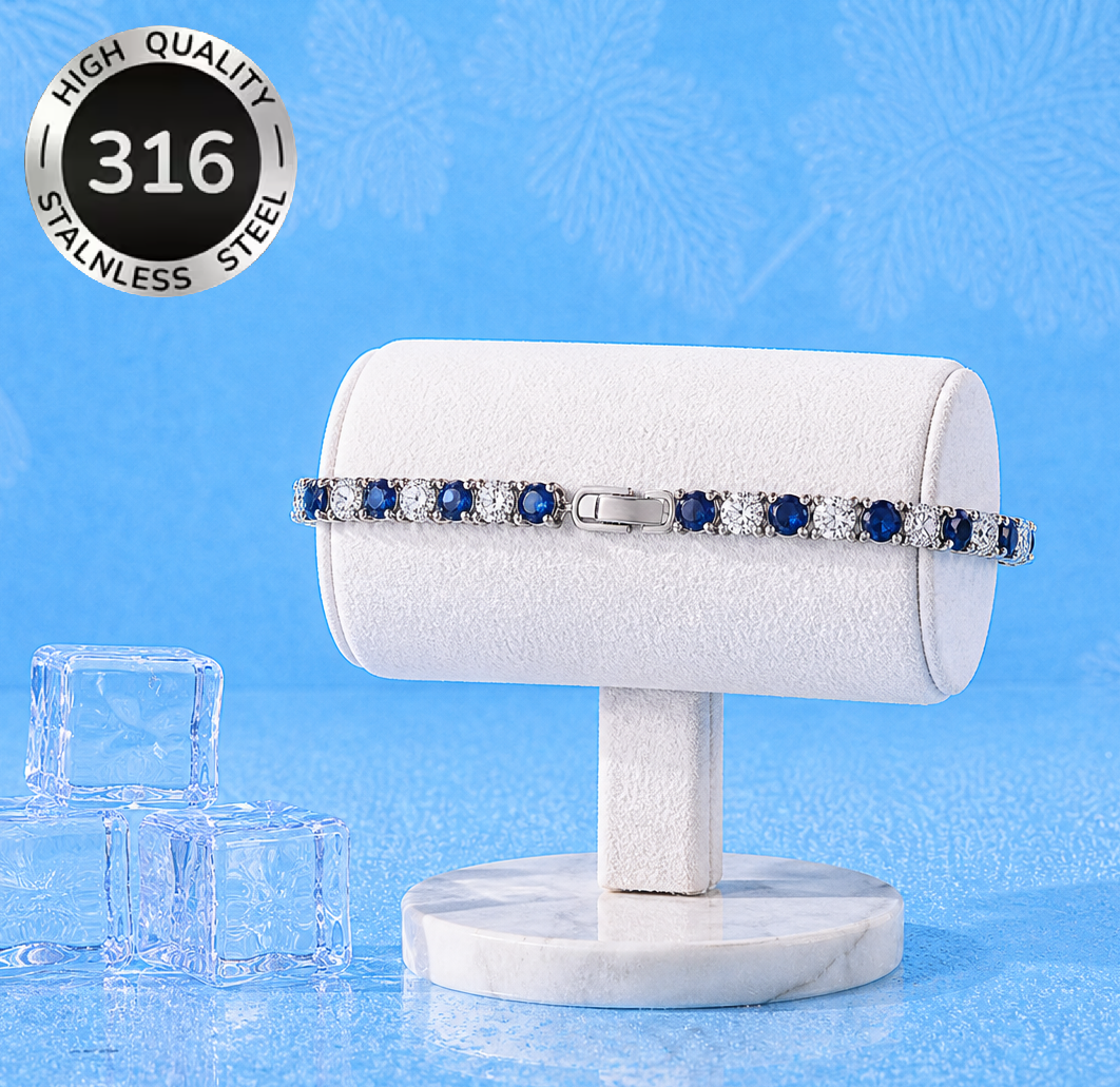 Bransoletka z Niebieskimi Diamentami – Stal 316