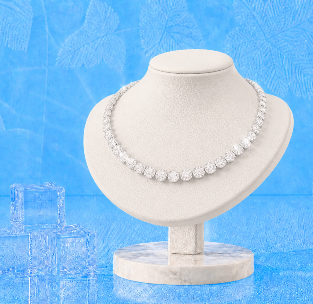 Choker srebrny z diamentami syntetycznymi