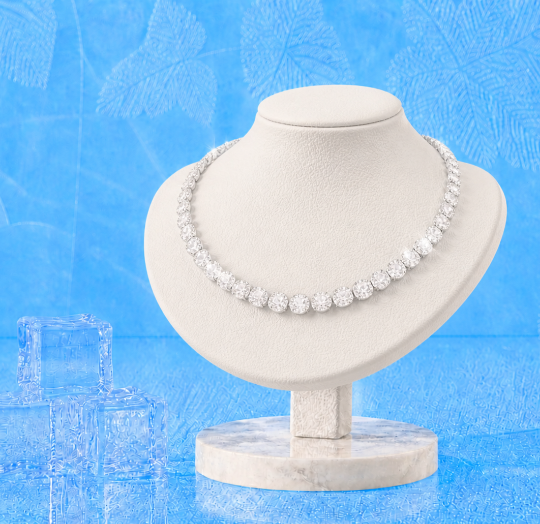 Choker srebrny z diamentami syntetycznymi