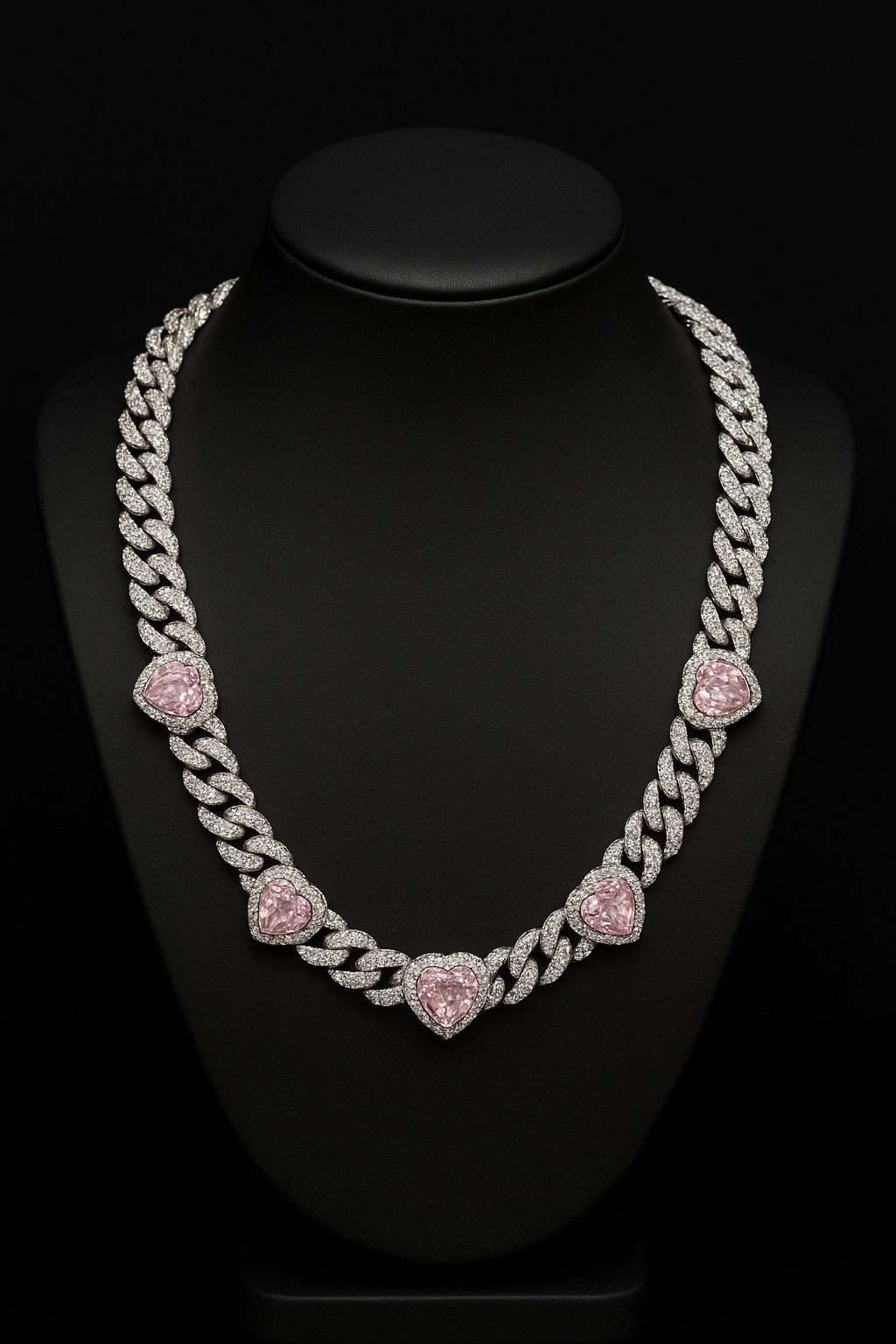 Łańcuch kubański z sercami 50,8 cm