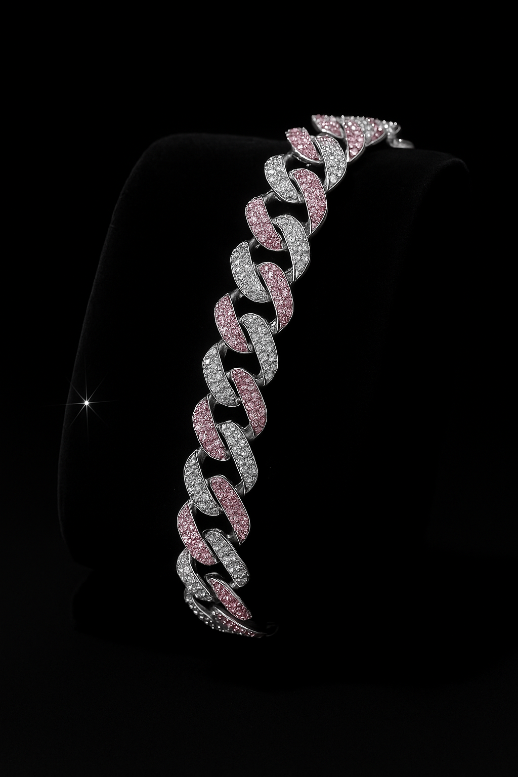 Kubańska bransoleta różowo-srebrna 20 cm – stylowa bransoletka unisex