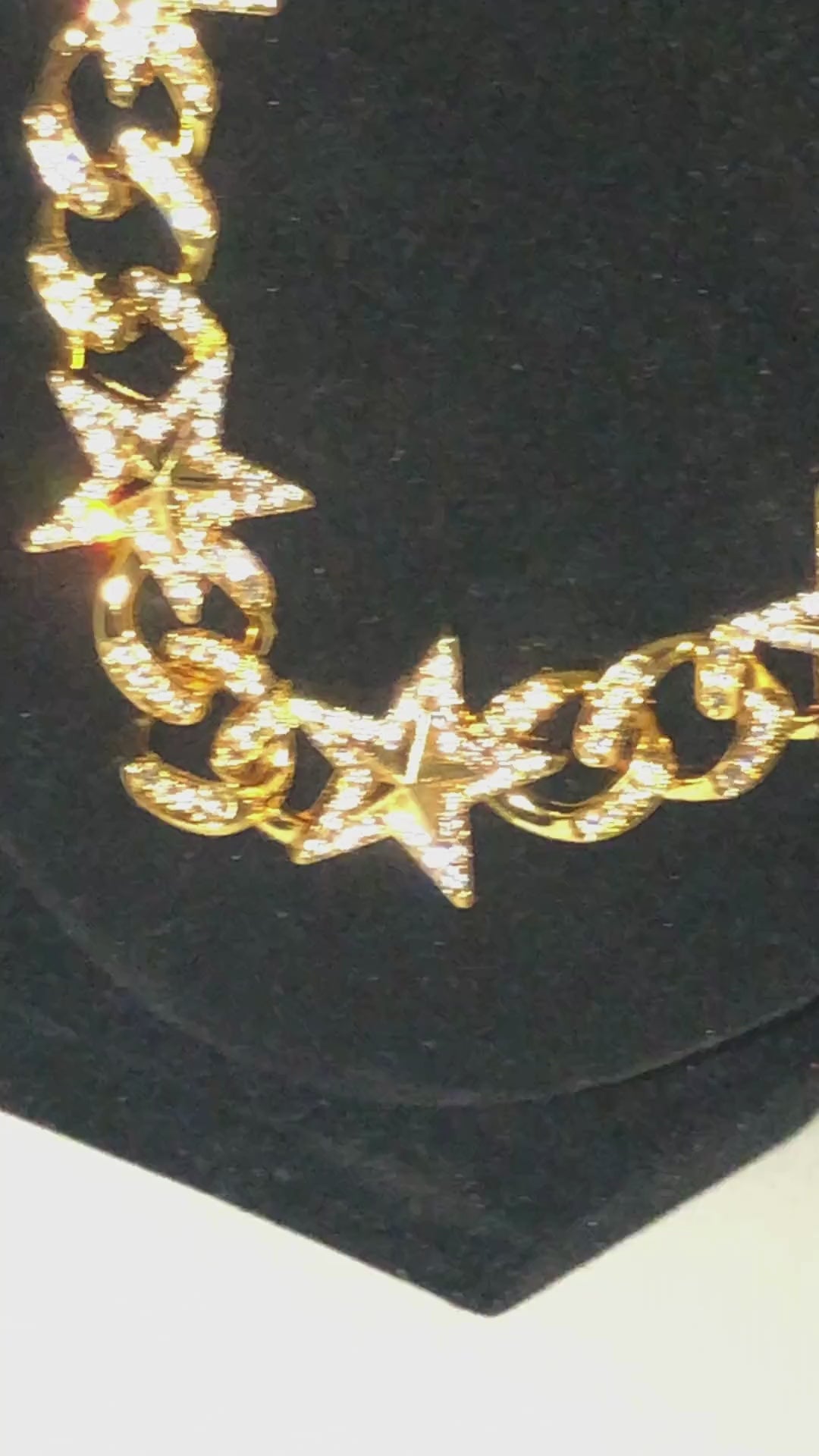 Kubański łańcuch złoty w gwiazdy 55 cm