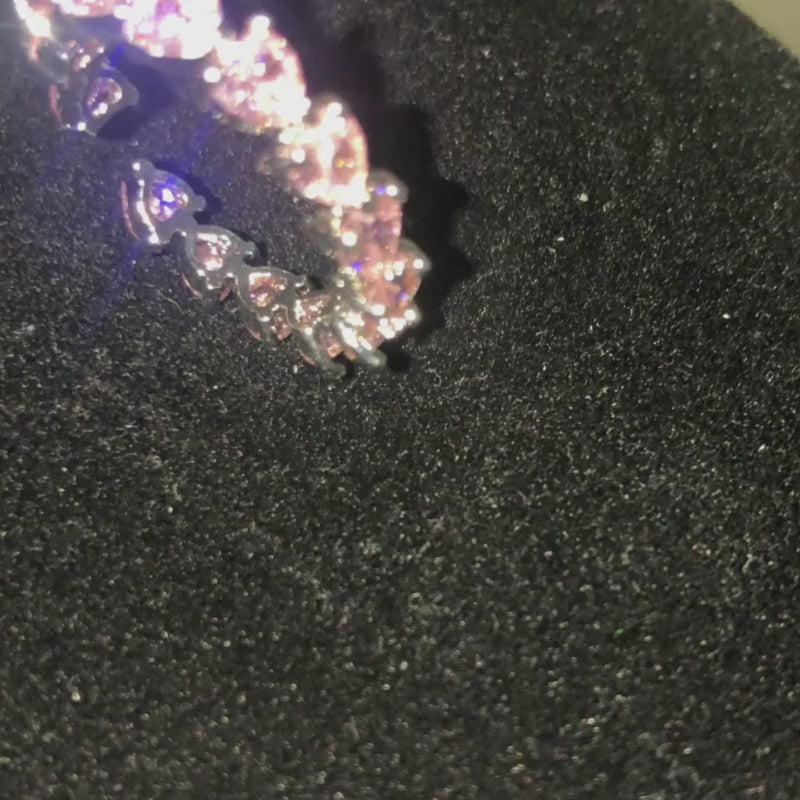 Pierścionek różowe serce diament x silver