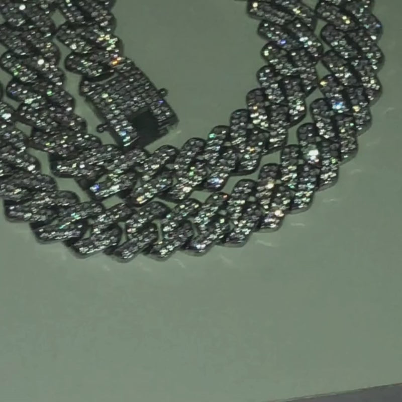 Cuban łańcuch diament x silver