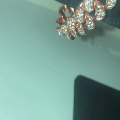 Bransoleta cuban rose gold z diamentami syntetycznymi