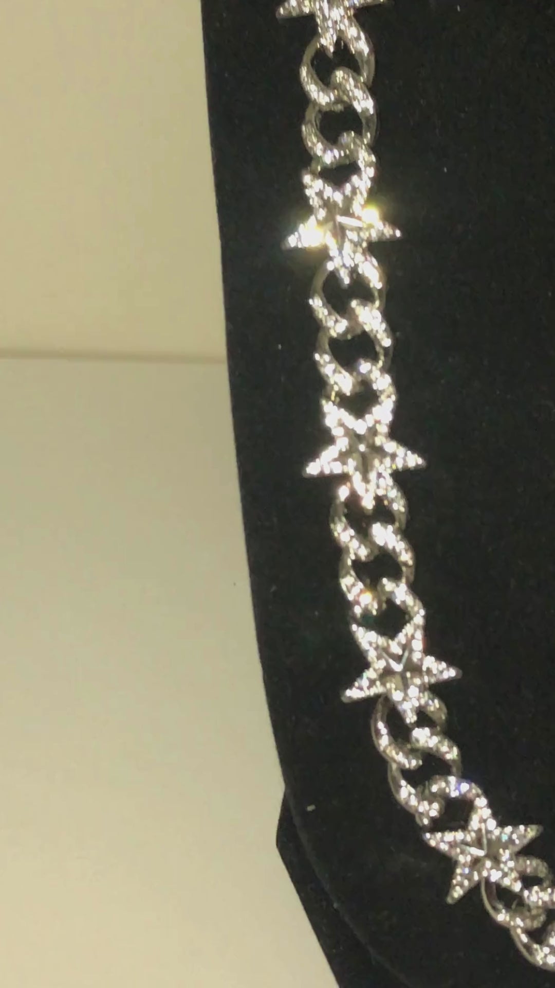 Kubański łańcuch srebrny w gwiazdy 55 cm