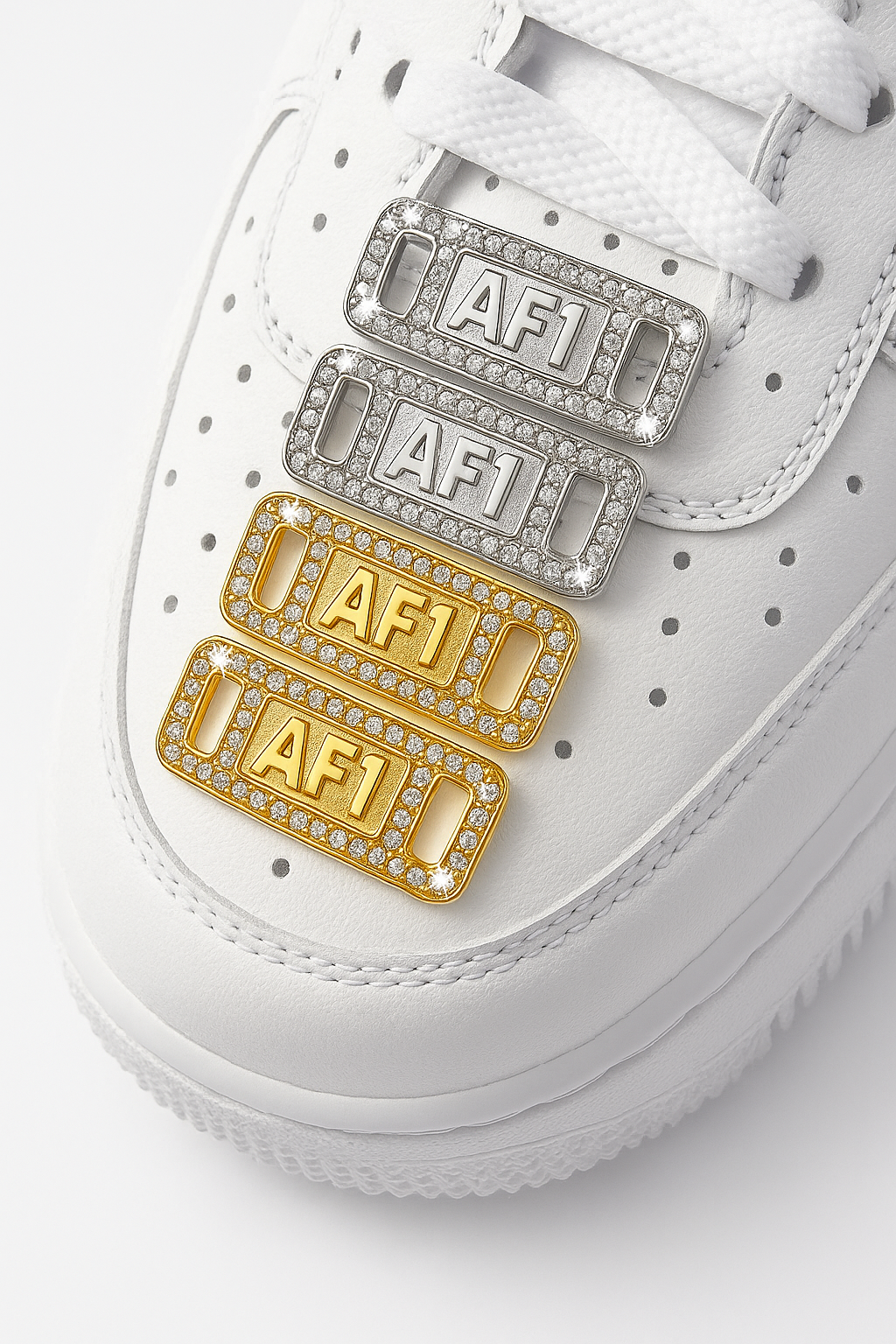Zaczepki na nike AF1 gold x silver