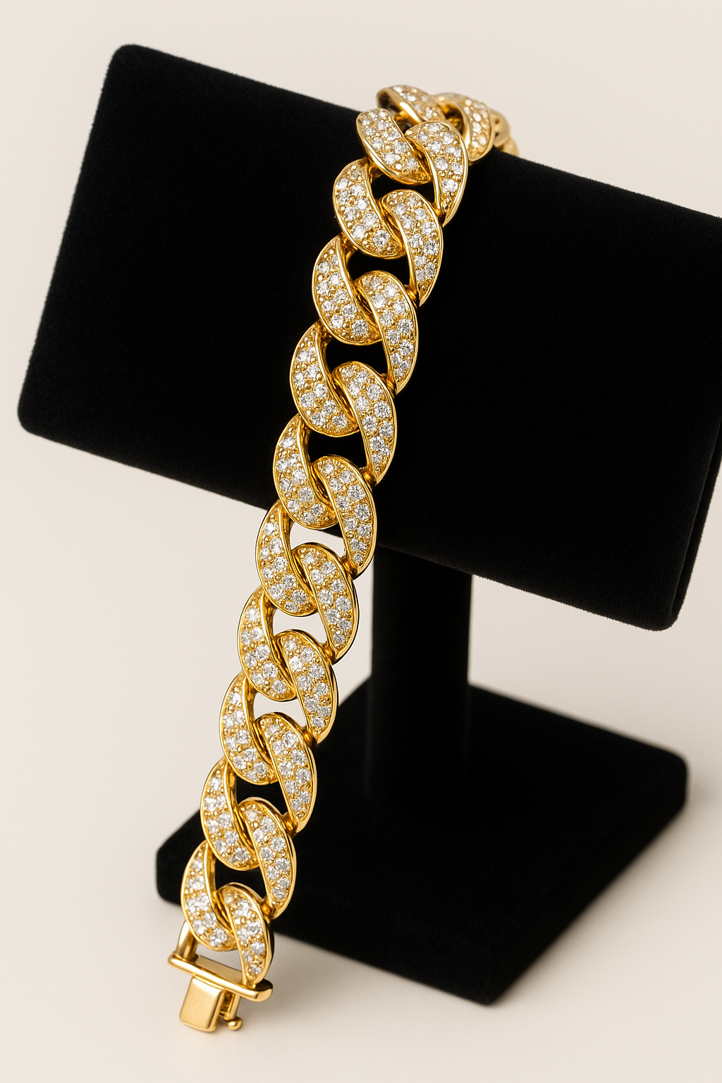 Bransoleta cuban diament x gold