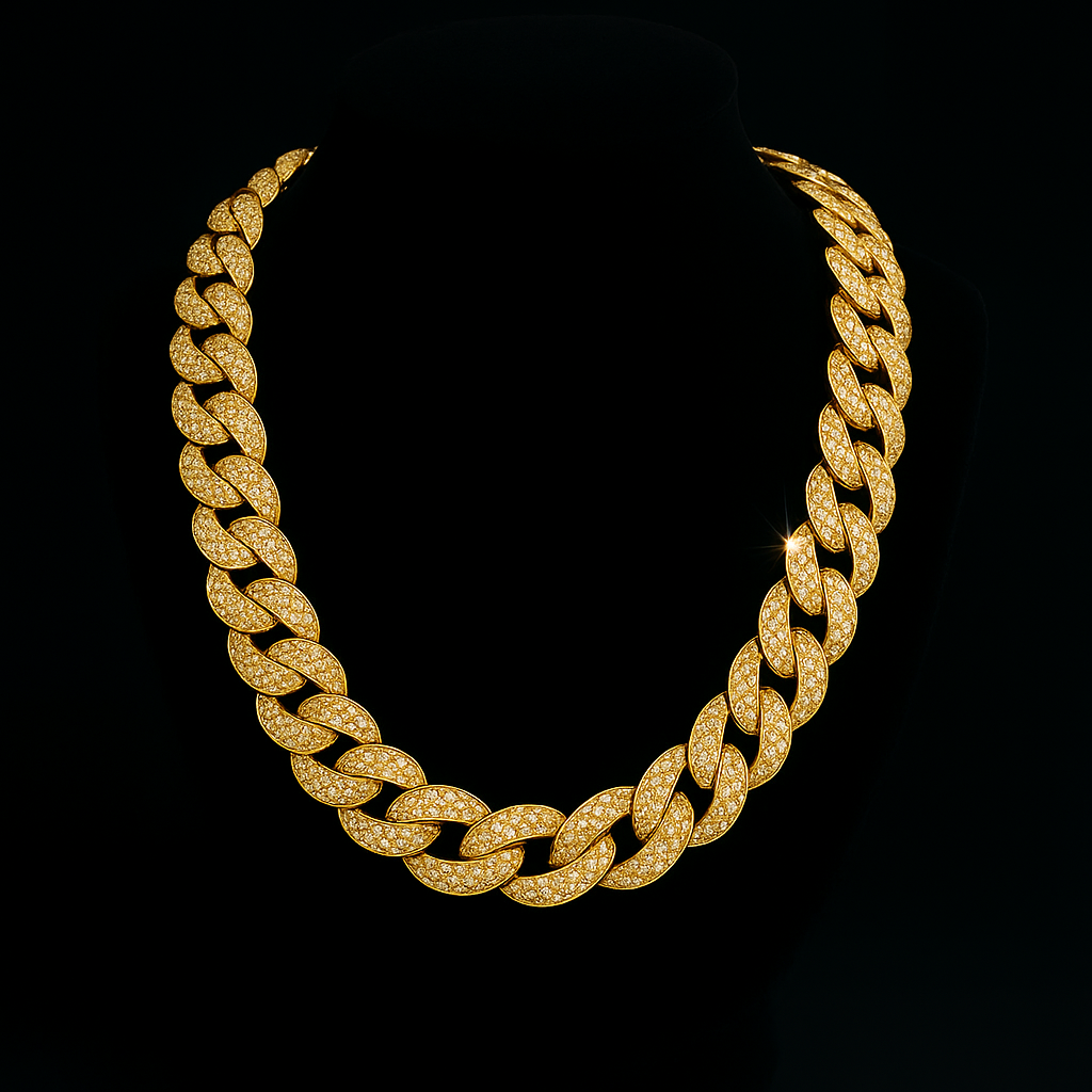 Złoty łańcuch kubański 45 cm – męska biżuteria premium, modny naszyjnik hip-hop